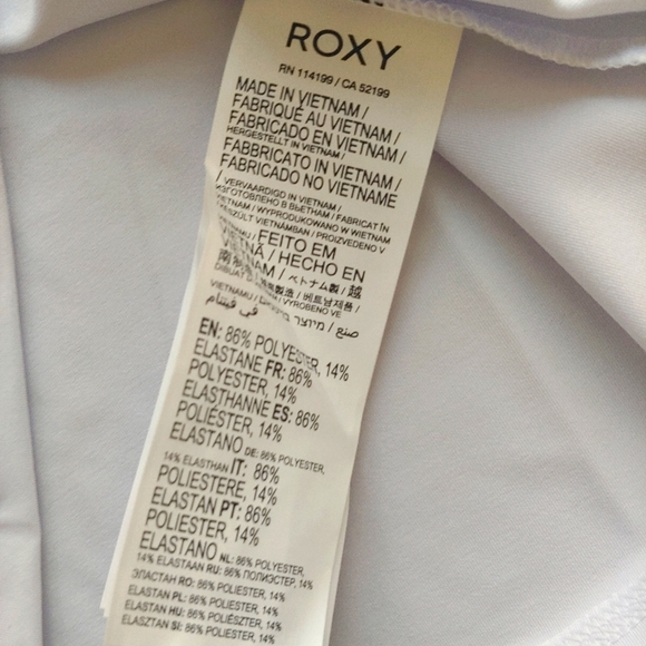 ROXY NEW Essentials Hooded Long Sleeve Zip-Up Rashguard White - Picture 9 of 9